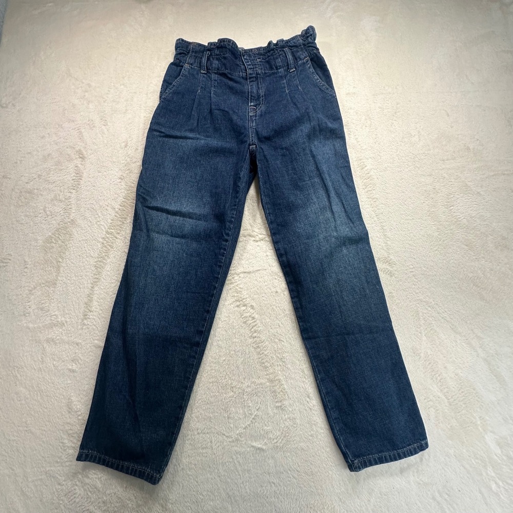Polo Ralph Lauren Girls Dark Wash Paperbag Waist Denim Jeans Size L 12-14